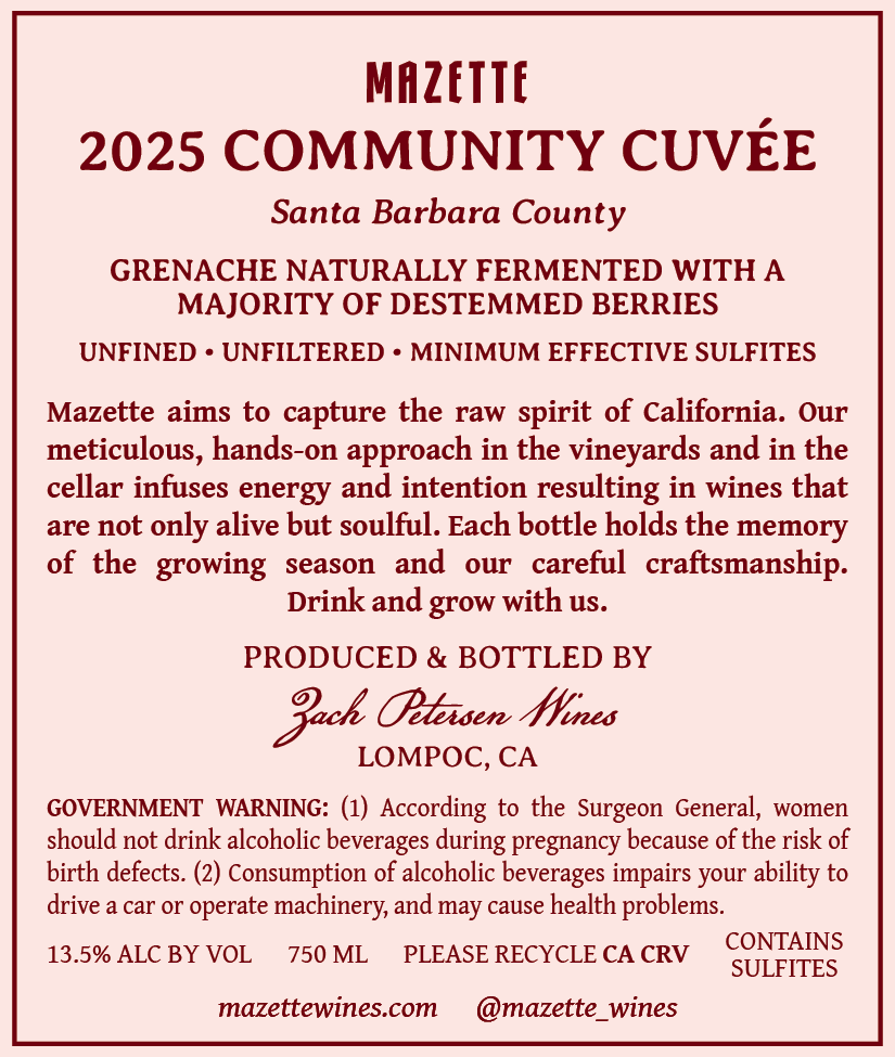 2025 "Community Cuvée" Grenache