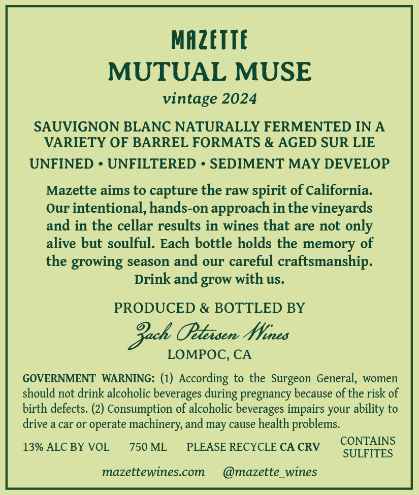 2024 "Mutual Muse" Sauvignon Blanc
