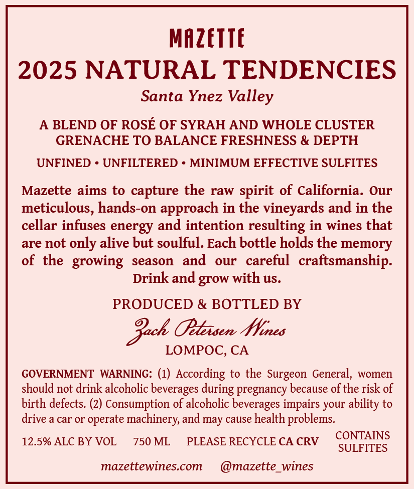 2025 "Natural Tendencies" Light Red